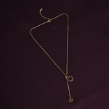 Women's Gold Plated Emerald Love Necklace Waterproof & Anti-Tarnish