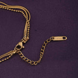 Women's Gold Plated Golden Layers With Stone Necklace Waterproof & Anti-Tarnish