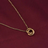 Women's Gold Plated InterLock Gold Chain Necklace Waterproof & Anti-Tarnish