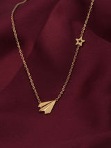 Women's Gold Plated Simple Chain Necklace with Star Charm Waterproof & Anti-Tarnish