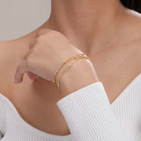 Women's Gold Beaded Beauty Layred Chain Bracelet Waterproof & Anti-Tarnish