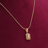 Men's Yellow Stone Gold Necklace Waterproof & Anti-Tarnish