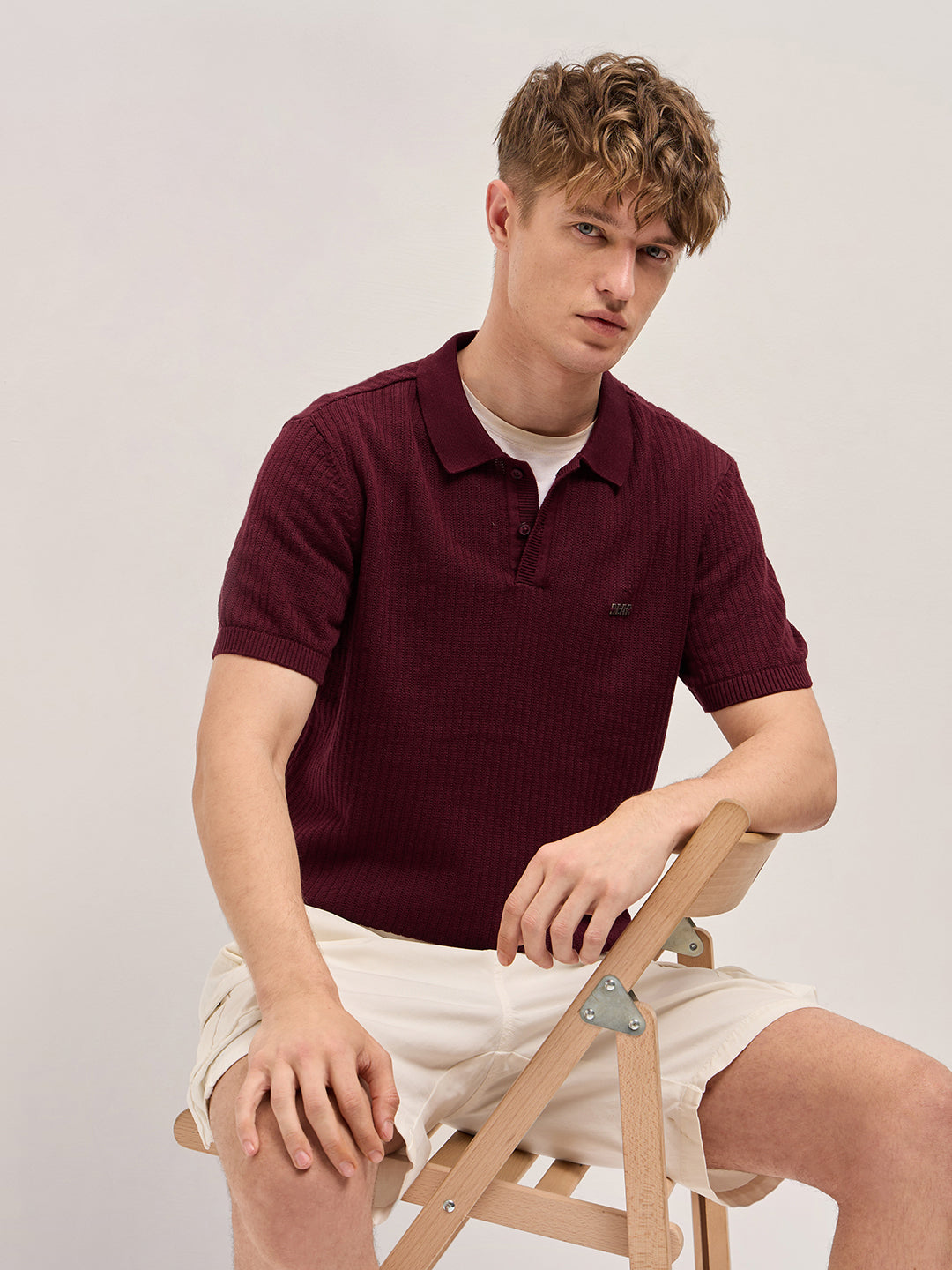 Men's Casual Slim Fit Solid Half Sleeves Polo Tshirt