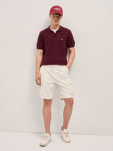 Men's Casual Slim Fit Solid Half Sleeves Polo Tshirt