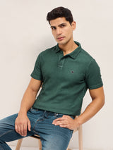 Men's Casual Slim Fit Solid Half Sleeves Polo Tshirt