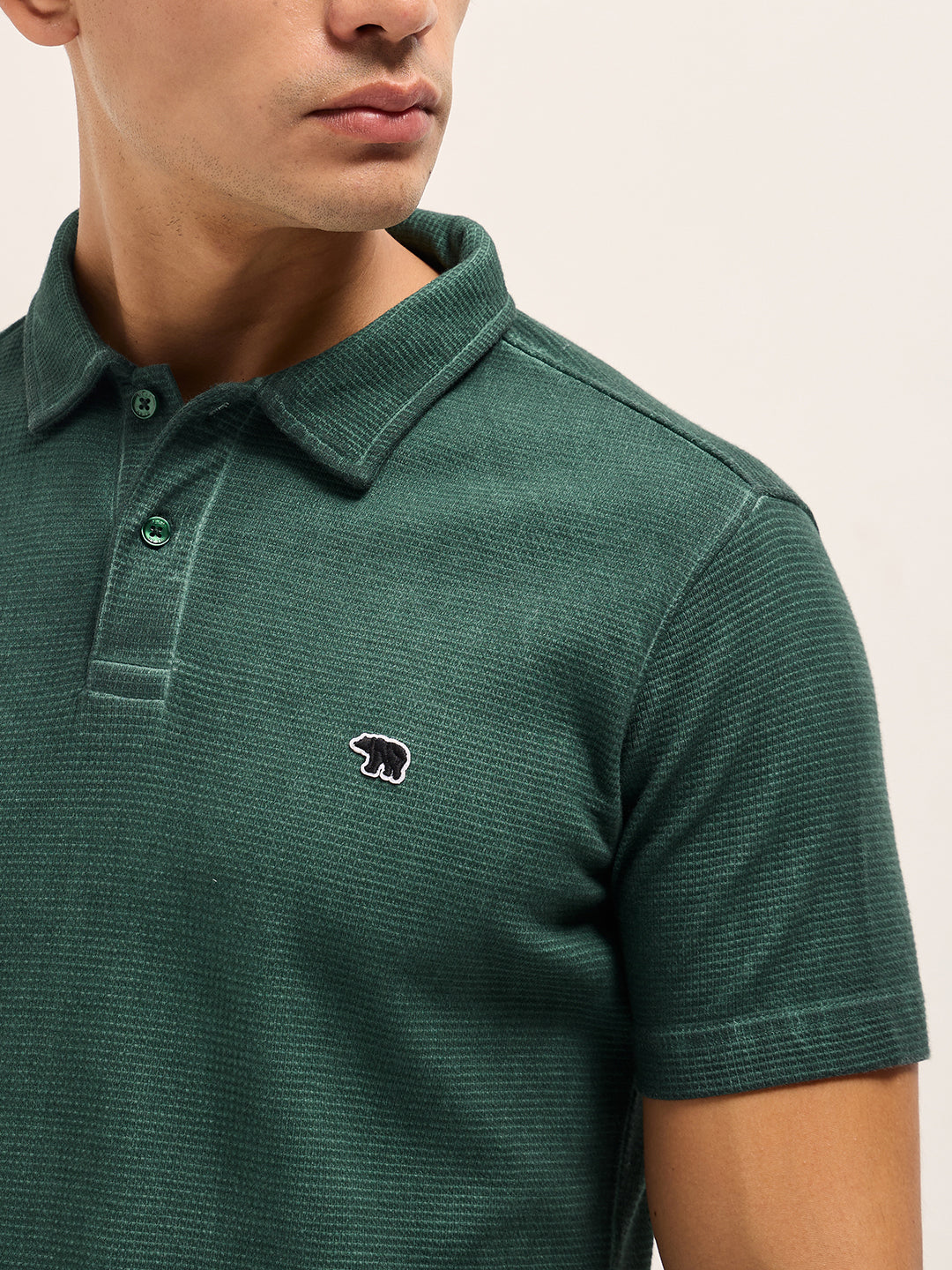 Men's Casual Slim Fit Solid Half Sleeves Polo Tshirt