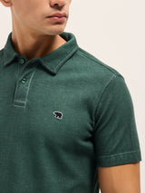 Men's Casual Slim Fit Solid Half Sleeves Polo Tshirt