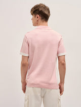Men's Pink Casual Slim Fit Half Sleeves Polo Tshirt