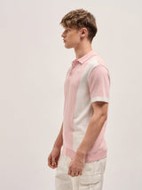 Men's Pink Casual Slim Fit Half Sleeves Polo Tshirt