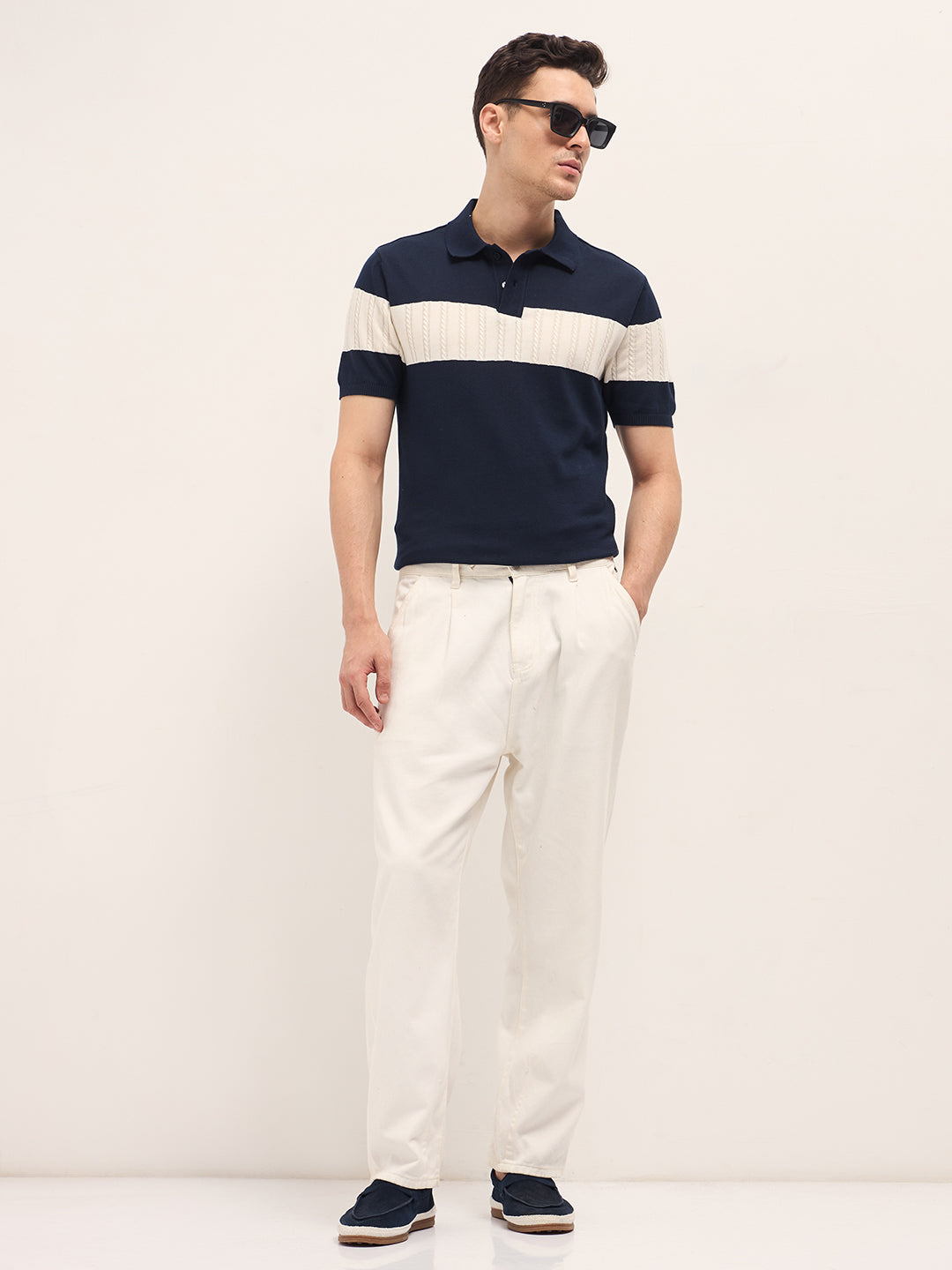 Men's Casual Slim Fit Solid Half Sleeves Polo Tshirt