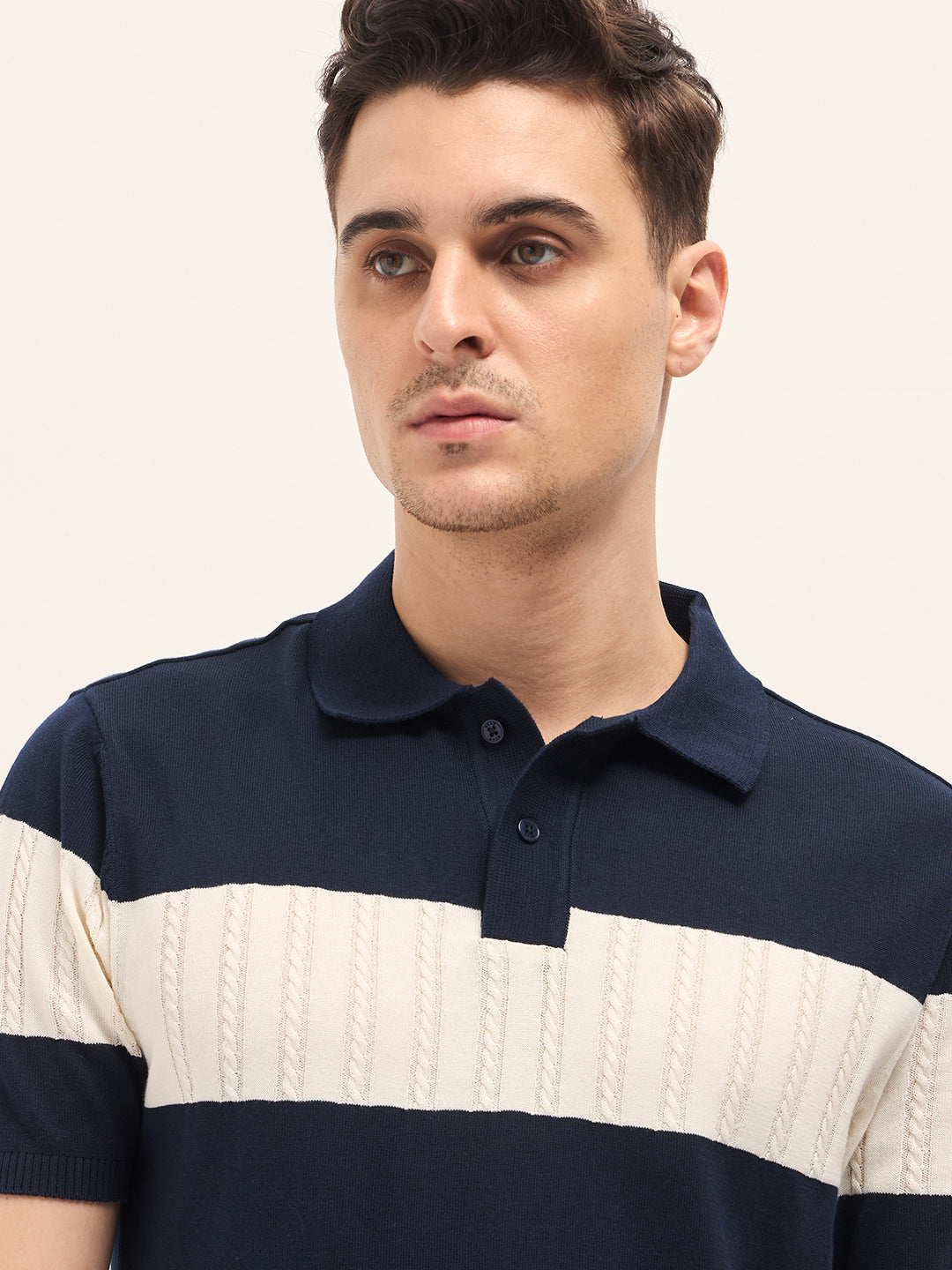 Men's Casual Slim Fit Solid Half Sleeves Polo Tshirt