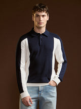 Men's Multicolor Casual Slim Fit Full Sleeves Polo Tshirt