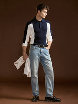 Men's Multicolor Casual Slim Fit Full Sleeves Polo Tshirt