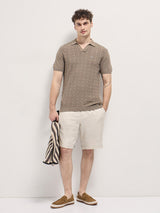 Men's Brown Casual Slim Fit Solid Half Sleeves Polo Tshirt