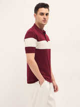 Men's Casual Slim Fit Solid Half Sleeves Polo Tshirt