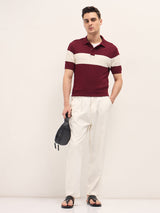 Men's Casual Slim Fit Solid Half Sleeves Polo Tshirt