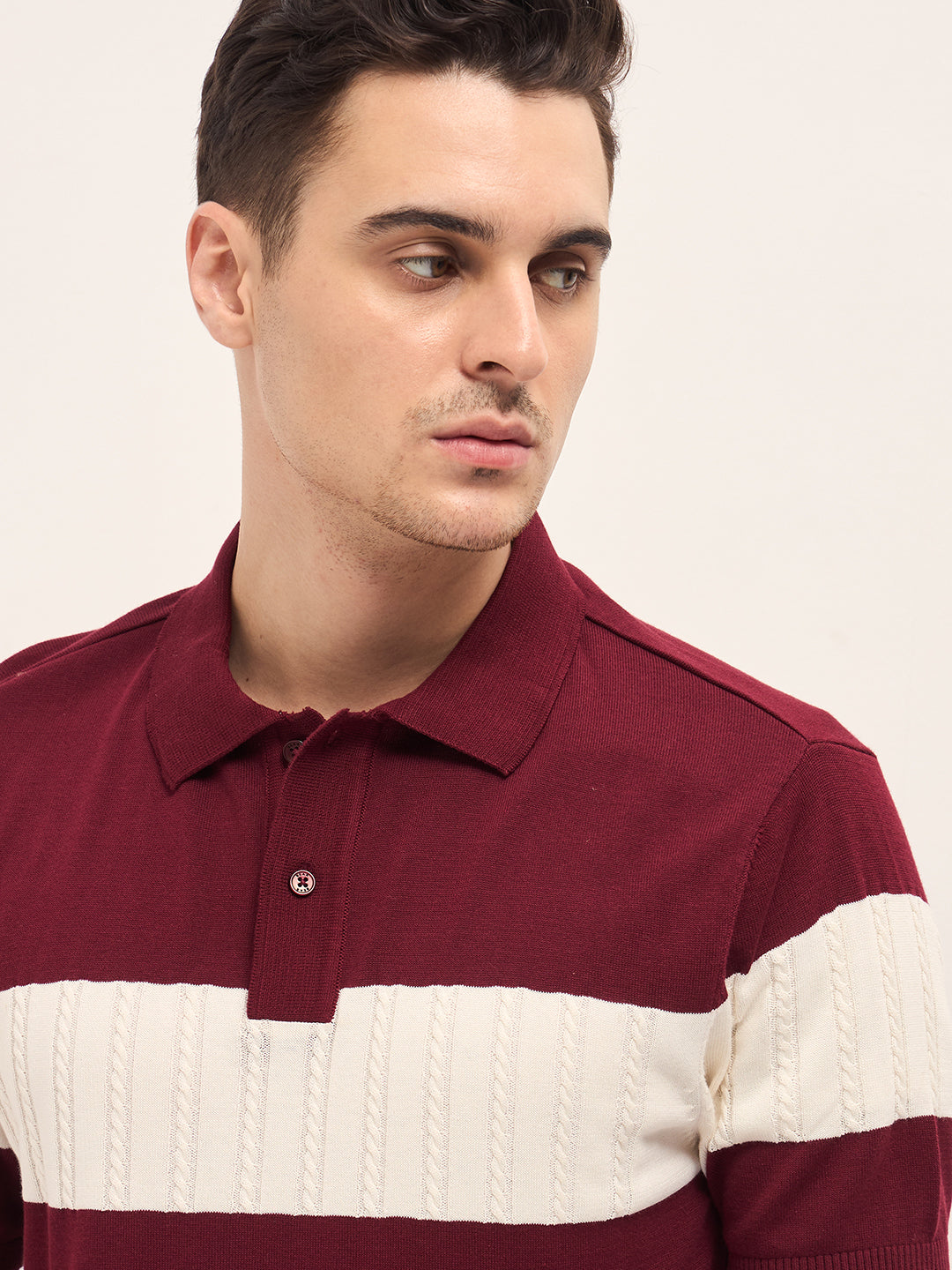 Men's Casual Slim Fit Solid Half Sleeves Polo Tshirt