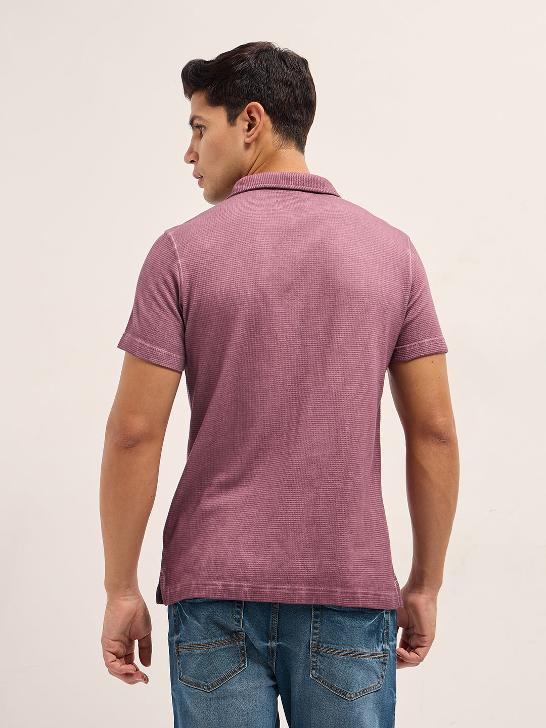 Men's Casual Slim Fit Solid Half Sleeves Polo Tshirt