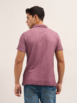 Men's Casual Slim Fit Solid Half Sleeves Polo Tshirt