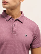 Men's Casual Slim Fit Solid Half Sleeves Polo Tshirt