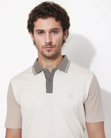 Men's White Casual Regular Fit Solid Half Sleeves Polo Tshirt