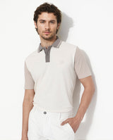 Men's White Casual Regular Fit Solid Half Sleeves Polo Tshirt
