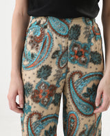 Women's Posrita Multicolor Straight Fit Ankle Length Paisley Print Trouser