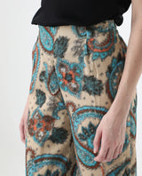 Women's Posrita Multicolor Straight Fit Ankle Length Paisley Print Trouser