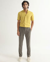 Men's Yellow Casual Regular Fit Printed Half Sleeves Shirt