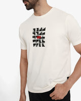 Men's White Casual Regular Fit Printed Half Sleeves Tshirt