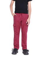 Boys Red Casual Regular Fit Solid Trouser