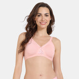Women's Pink Single Layered Non Wired Full Coverage Tshirt Bra