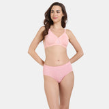 Women's Pink Single Layered Non Wired Full Coverage Tshirt Bra