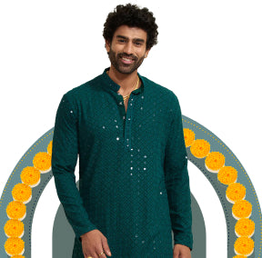 Navratri Peacock Greens