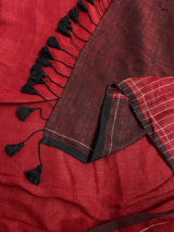 Women's Red Linen Saree
