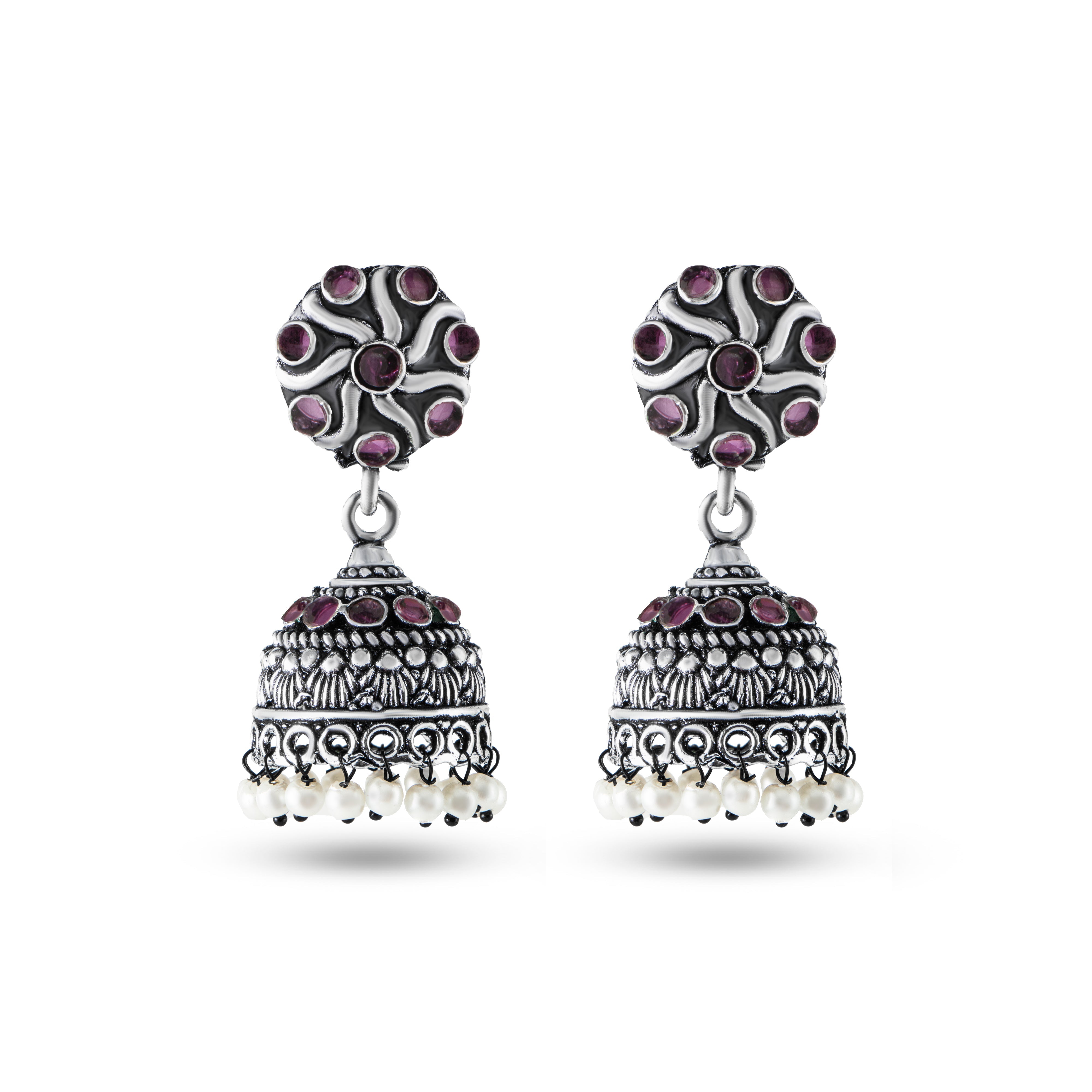Women's Pink Amapola Jhumkas