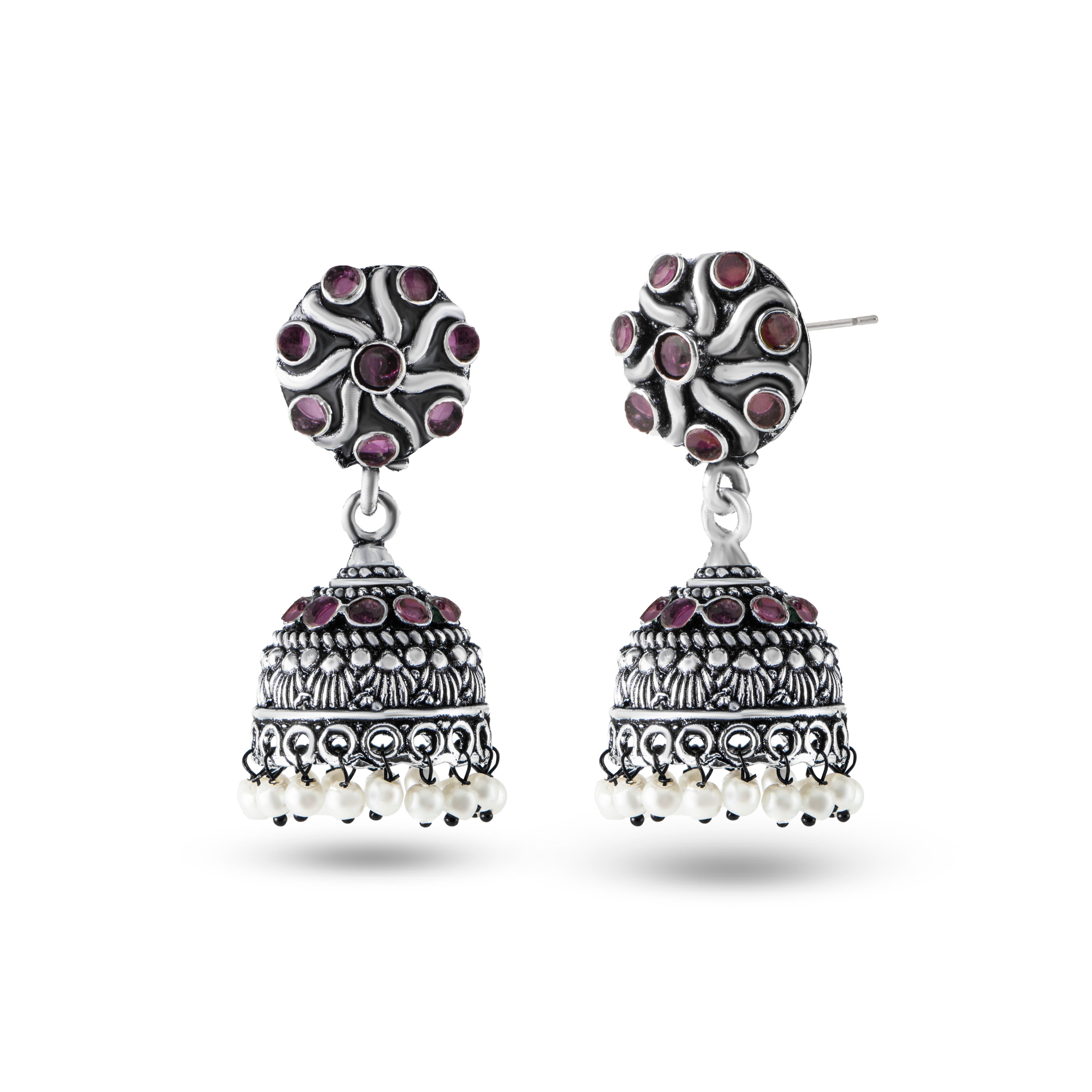 Women's Pink Amapola Jhumkas