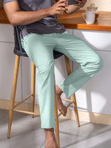 Men's Green Daily Solid Cotton Pyjama