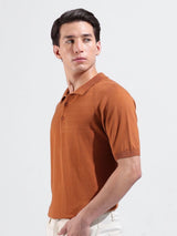 Men's Slim Fit Textured Polo Collar Tshirt