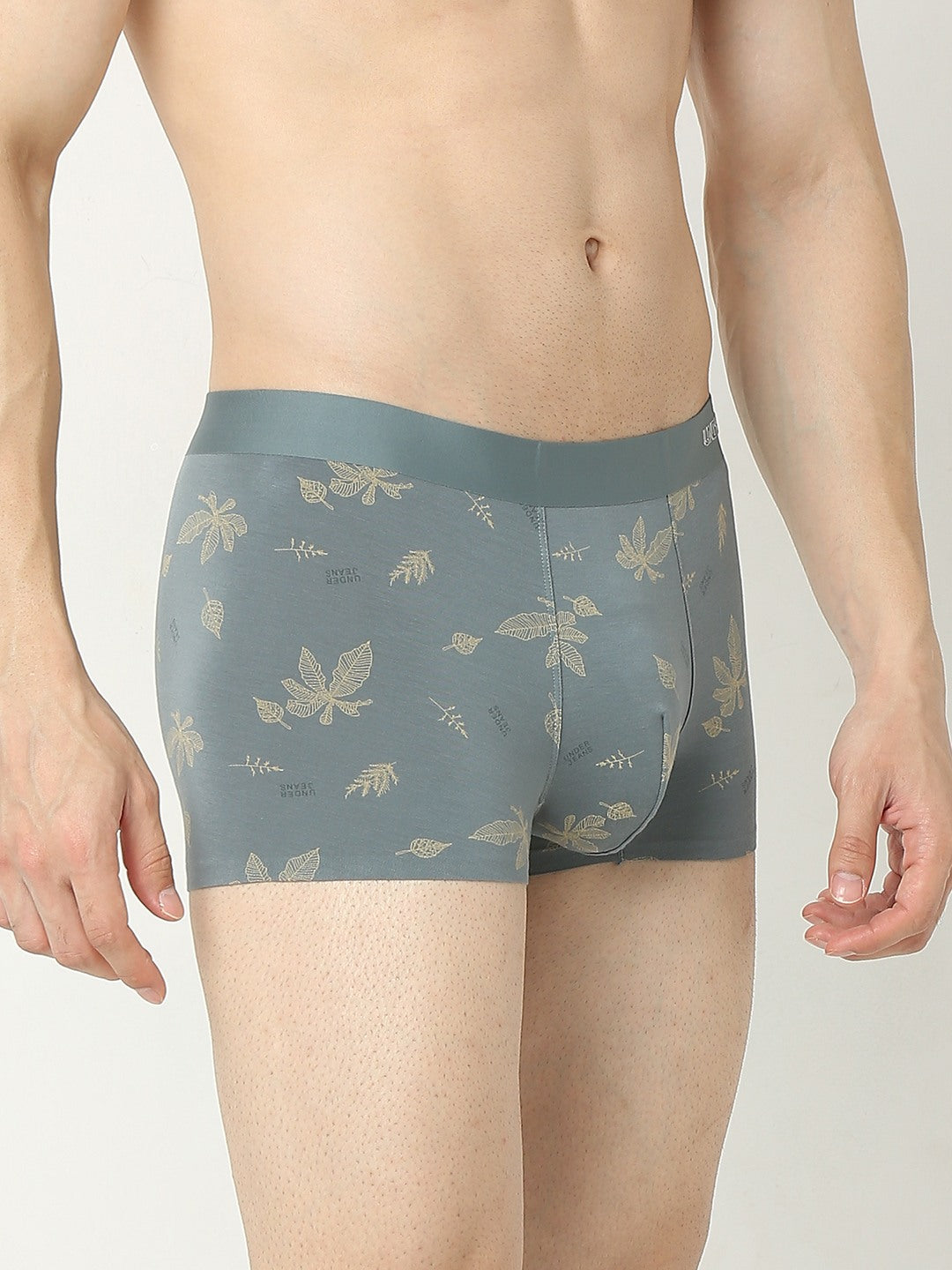 Men's Mid Grey Mid-Rise Printed Trunk