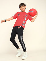 Boys Multicolor Casual Printed Regular Fit Half Sleeves Co-ord Set