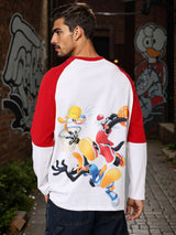 Men's Oversized Looney Tunes Printed Round Neck Tshirt