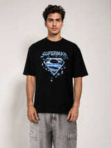 Men's Black Casual Slim Fit Printed Half Sleeves Tshirt