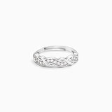 Women's Silver Zircon Winding Wave Ring