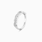 Women's Silver Zircon Winding Wave Ring