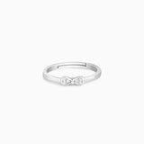 Women's Silver Zircon Bow Beauty Ring