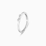 Women's Silver Zircon Bow Beauty Ring