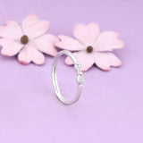 Women's Silver Zircon Bow Beauty Ring