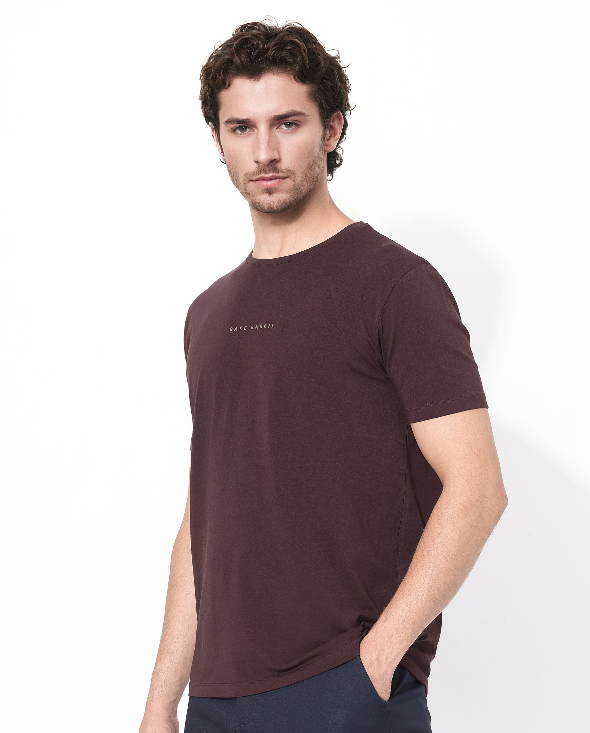 Men's Red Casual Regular Fit Solid Half Sleeves Tshirt