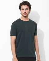 Men's Green Casual Regular Fit Solid Half Sleeves Tshirt